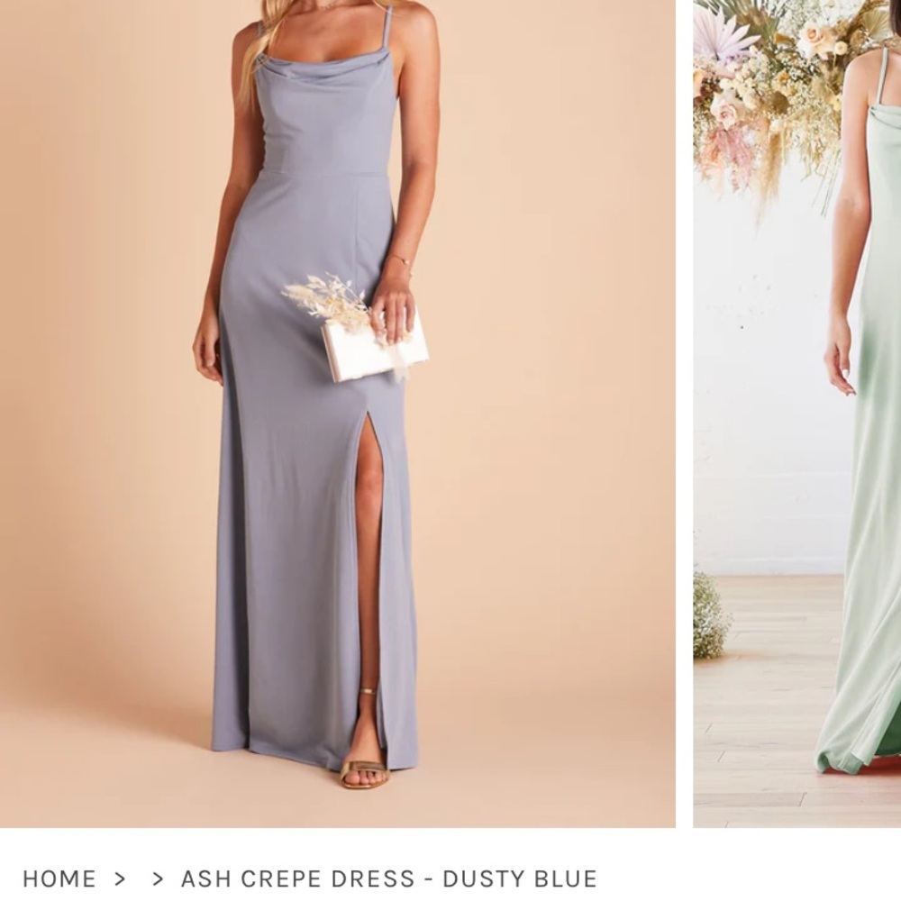Birdy Grey Ash Crepe Bridesmaid Dress, Dusty Blue, size M
